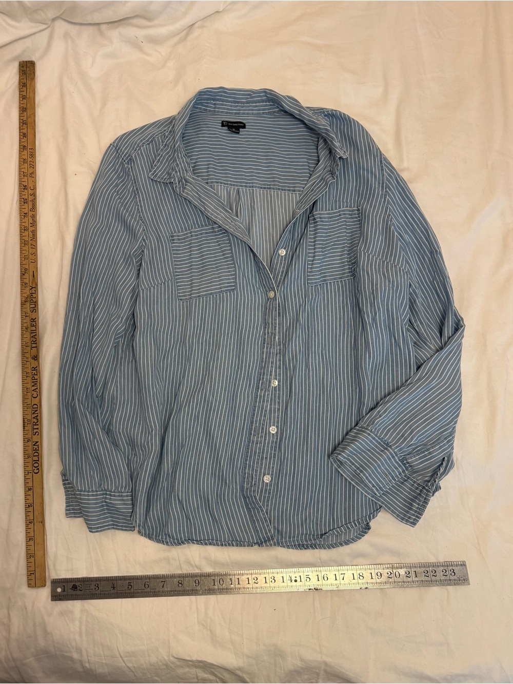 new directions Blue & White Striped Button-Up Shirt